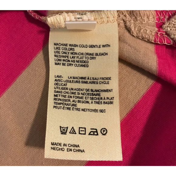 Anthropologie Maeve Women's Porter Striped Sleeveless Pink Tan Polo - Picture 9 of 10